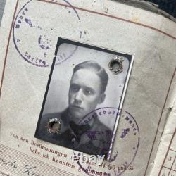 Identité militaire allemande originale de la Seconde Guerre mondiale, lot d'école de l'armée, lettre de libération du camp de guerre