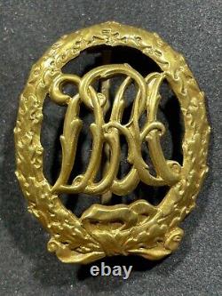 Insigne sportif de l'Armée allemande Heer de l'ère Weimar, grade or, avant la Seconde Guerre mondiale.