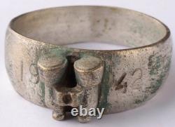 Jumelles 1942 WW2 Lunettes de champ Anneau allemand WWII Armée allemande Wehrmacht Gothique
