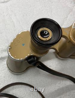 Jumelles allemandes de l’armée de la Seconde Guerre mondiale 6x30, couleur tan, matériel d’ordonnance, pour temps froid, avec sangle