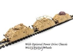 Kit de train blindé de l'armée allemande à l'échelle N avec accent Draisine Panzer 3 voitures WW II