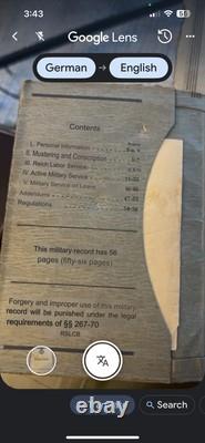 LOT (3) Original WWI WWII Soldat Allemand Wehrpass Heer (Armée) Argent Lettres