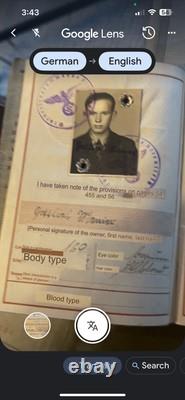 LOT (3) Original WWI WWII Soldat Allemand Wehrpass Heer (Armée) Argent Lettres