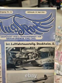 Lot massif de magazines d'aviation allemands de la Première et de la Seconde Guerre mondiale