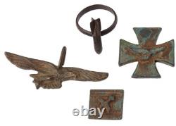 Luftwaffe 4 pcs Anneau Allemand WW2 Pendentif Fragment Armée Allemagne Wehrmacht aérien