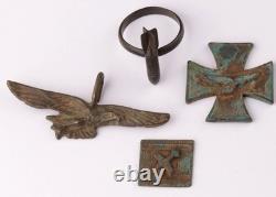 Luftwaffe 4 pcs Anneau Allemand WW2 Pendentif Fragment Armée Allemagne Wehrmacht aérien