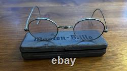 Lunettes de soldat de la Wehrmacht allemandes d'origine de la Seconde Guerre mondiale, étui en métal John Lennon