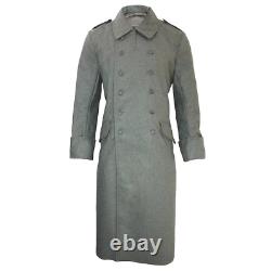 Manteau M40 de l'Armée Allemande WW2 Reproduction Officier Trench Champignon Gris Laine Toutes Tailles