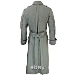 Manteau M40 de l'Armée Allemande WW2 Reproduction Officier Trench Champignon Gris Laine Toutes Tailles