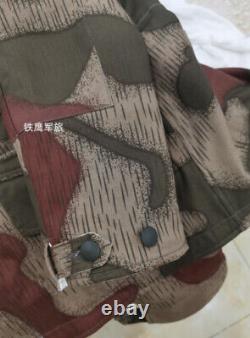 Manteau d'hiver réversible en camouflage marécage allemand de la Seconde Guerre mondiale pour hommes, couleur sable et eau