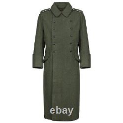 Manteau de tranchée allemande de la Seconde Guerre mondiale en laine de haute qualité, reproduction du Manteau M40, gris de campagne de l'armée