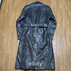 Manteau en cuir de moto des années 40 armée allemande euro vintage WWII taille L-XL