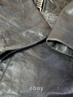 Manteau en cuir de moto des années 40 armée allemande euro vintage WWII taille L-XL