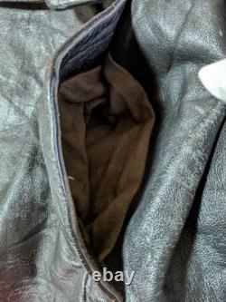 Manteau en cuir de moto des années 40 armée allemande euro vintage WWII taille L-XL