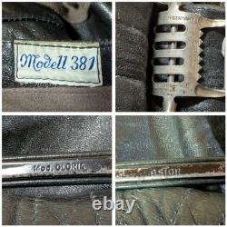 Manteau en cuir de moto des années 40 armée allemande euro vintage WWII taille L-XL