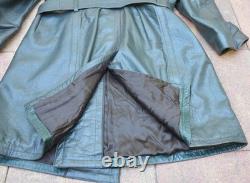 Manteau en cuir rare de soldat et d’officier de la Wehrmacht allemande de la Seconde Guerre mondiale