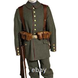 Manteau en laine verte fait main de l'uniforme de l'armée allemande de la Première Guerre mondiale, manteau de la Grande Guerre