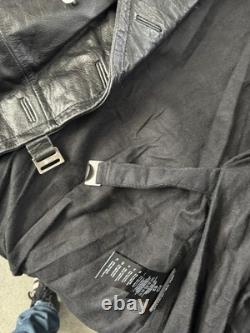 Manteau long en cuir noir d'officier allemand de la Seconde Guerre mondiale par STURM, fabriqué en Allemagne, taille 52