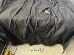 Manteau long en cuir noir d'officier allemand de la Seconde Guerre mondiale par STURM, fabriqué en Allemagne, taille 52