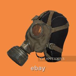 Masque à gaz d'origine authentique de l'armée allemande de la Seconde Guerre mondiale Wehrmacht modèle 1938 en toile avec filtre W