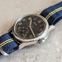 Montre-bracelet militaire RECTA DH des années 1940, 15 rubis, armée allemande vintage de la Seconde Guerre mondiale, montre de 33mm