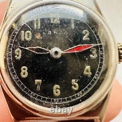 Montre militaire LANCO WWII rare, petit boîtier, bracelet, vintage, suisse, allemand, armée ancienne