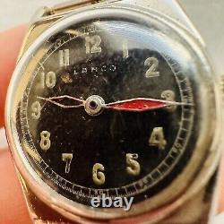 Montre militaire LANCO WWII rare, petit boîtier, bracelet, vintage, suisse, allemand, armée ancienne