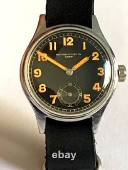 Montre militaire allemande rare Record D 509666 pour Luftwaffe années 1940 WWII