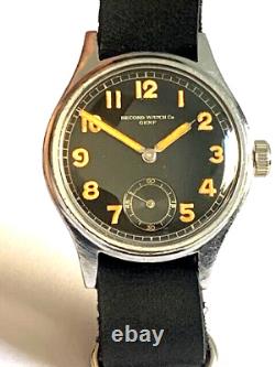 Montre militaire allemande rare Record D 509666 pour Luftwaffe années 1940 WWII