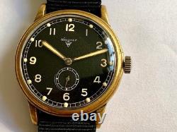 Montre militaire allemande rare de la Seconde Guerre mondiale WAGNER Urofa 58 GUB 35,5 mm de la Luftwaffe