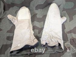 Moufles en laine allemandes de la Seconde Guerre mondiale pour ensemble de parka réversible hiver armée Wehrmacht