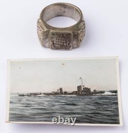 Norvège WW2 bague allemande WWII Norge 1940 cuirassé Drakkar armée allemande Wehrmacht