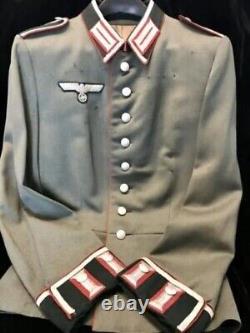 Nouvelle tunique en laine de cérémonie pour sous-officier d'artillerie allemande de la Seconde Guerre mondiale pour hommes, couleur grise, livraison rapide.