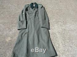 Officiers Seconde Guerre Mondiale Armée Allemande Gbj Tailor Made Laine Pardessus Avec Col Vert Foncé