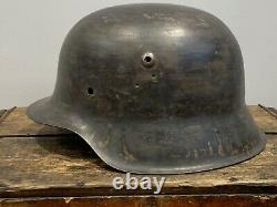 Original Ww2 Allemand Hkp64 M42 Steel Helmet Shell Original Wwii Stahlhelm 1942