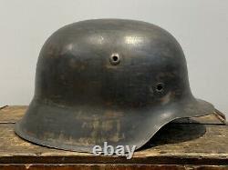 Original Ww2 Allemand Hkp64 M42 Steel Helmet Shell Original Wwii Stahlhelm 1942
