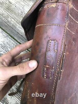 Original Ww2 Allemand Saddle Bag Cavalerie En Cuir Armée Pebbled Leather