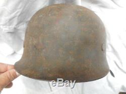 Original Ww2 Armée Allemande En Acier M42 Combat Helmet Ns68 3091 Ancienne Sd Retirée