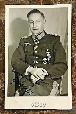 Original- Ww2 Général De L'armée Allemande D'infanterie Ernst Dehner Photo Autographiée