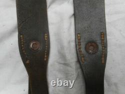 Original Ww2 German Army Elite Wss Leather Y Straps Riemen With Rbnr Number