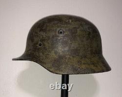 Original Wwii Allemand M40 Camo Army Wehrmacht Heer Steel Helmet Shell