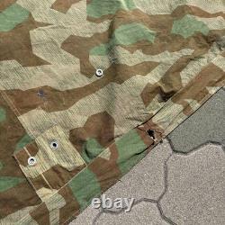 Original ancien zeltbahn de l'armée allemande de la Seconde Guerre mondiale, camouflage éclats M-31, poncho-tente, années 1940, taille M