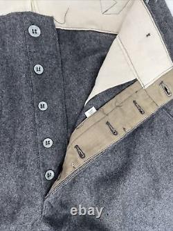 Pantalon gris pierre ATF Texled de l'armée allemande M36 de la Seconde Guerre mondiale, reproduction d'uniforme militaire, taille S 32.