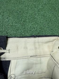 Pantalons en laine M43 de l'armée allemande vintage de la Seconde Guerre mondiale taille homme 34x29 gris reconstitution