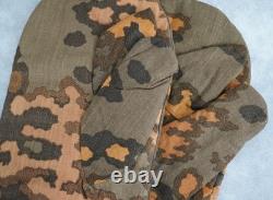 Parka uniforme de l'armée allemande en camouflage à motif feuilles de chêne élite de la Seconde Guerre mondiale, gants d'hiver