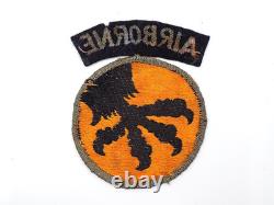 Patch original de la 17e division aéroportée de l’armée américaine de la Seconde Guerre mondiale, style BeVo, fabriqué en Allemagne