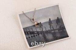 Pendentif allemand de la Seconde Guerre mondiale en argent 800 925 chaîne vintage armée allemande Wehrmacht