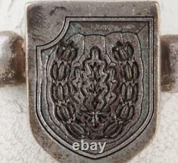 Période de guerre allemande WW2 Anneau feuilles de chêne WWII Crâne artefact de champ de bataille Allemagne Mi