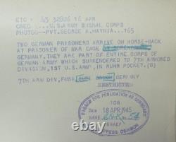 Photo originale d'un prisonnier de guerre allemand de la Seconde Guerre mondiale, 1945, poche de la Ruhr, Corps des transmissions de l'armée ????????? américaine