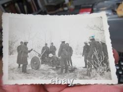 Photos originales de l’armée allemande de la Seconde Guerre mondiale, 1942, équipe de canon antichar en Russie, lot de 2, nommées